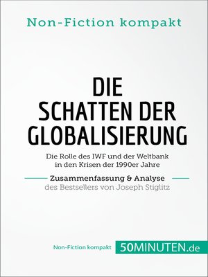 cover image of Die Schatten der Globalisierung. Zusammenfassung & Analyse des Bestsellers von Joseph Stiglitz